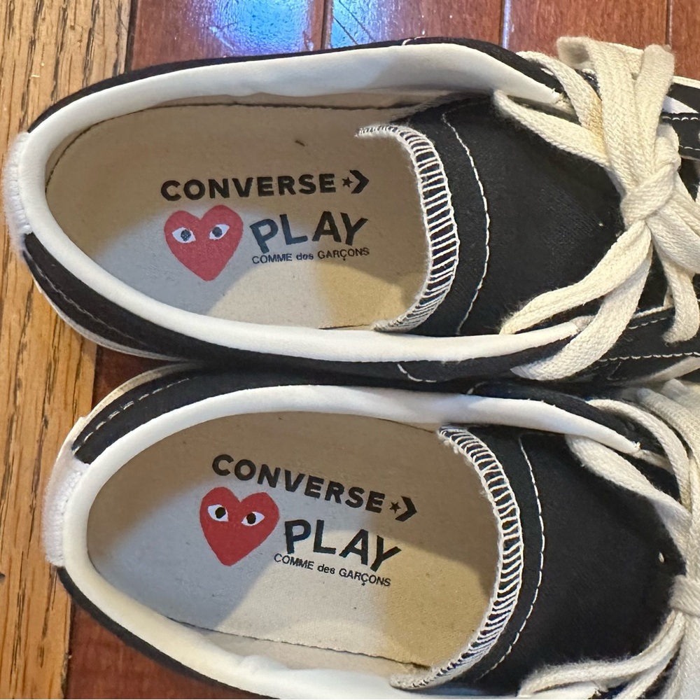Converse Play Black and White Sneakers with Red Heart - Picture 4 of 9